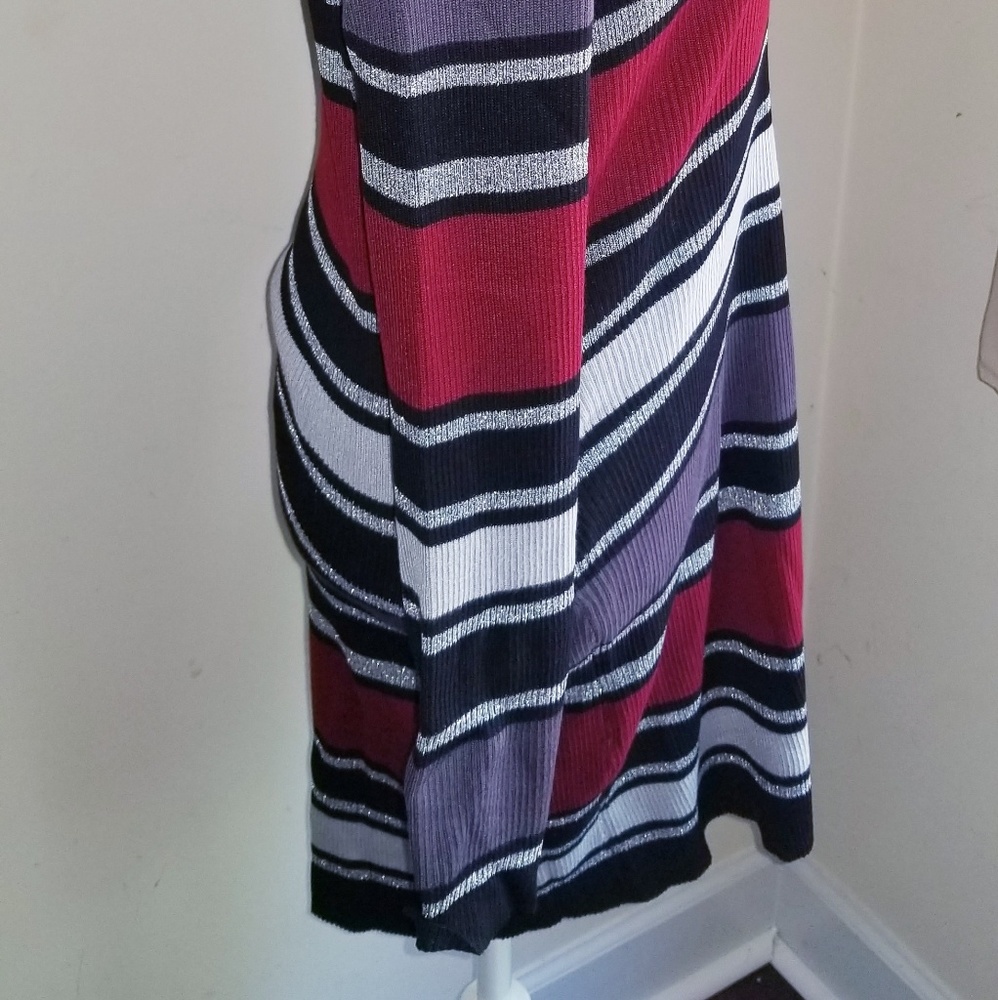 Derek Heart Metallic Stripe Bodycon Sweater Dress - Picture 3 of 6